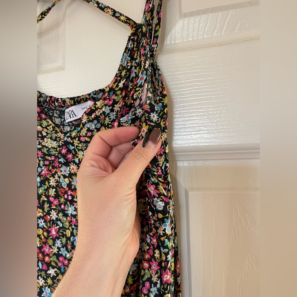 NWT Zara 100% viscose Floral Midi Dress - Picture 4 of 9